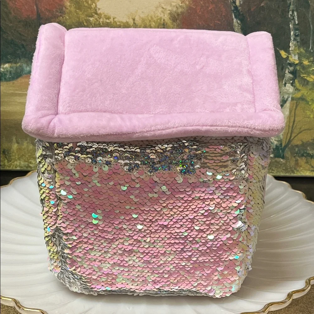 Sequin Plush Dog House with Puppy • Limited Edition